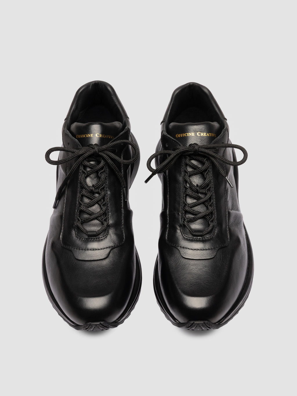 PHAS 001 - Black Leather Low Top Sneakers - image 2,side view