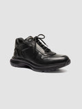 PHAS 001 - Black Leather Low Top Sneakers - thumb image 3,side view