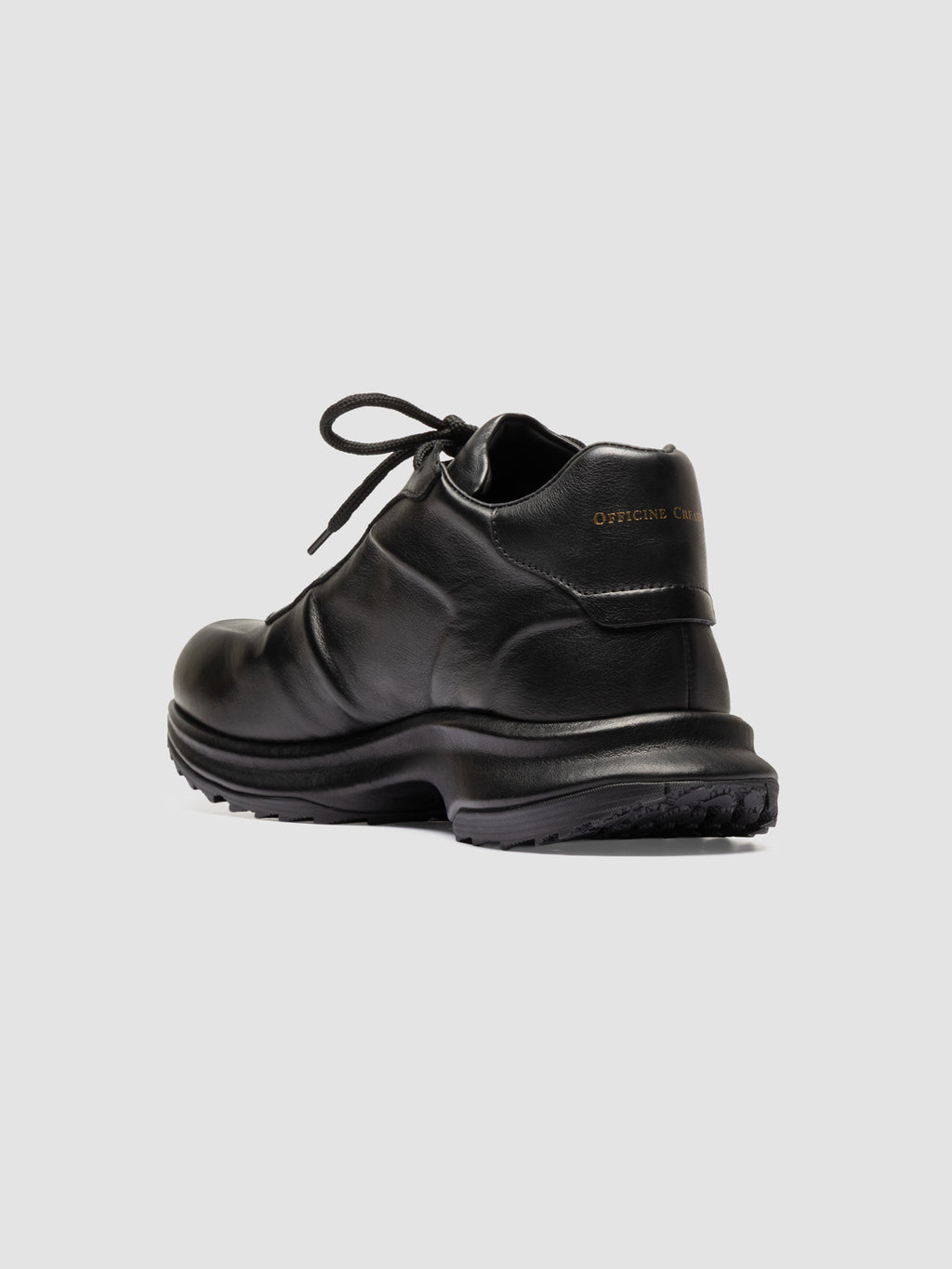 PHAS 001 - Black Leather Low Top Sneakers - image 4,side view