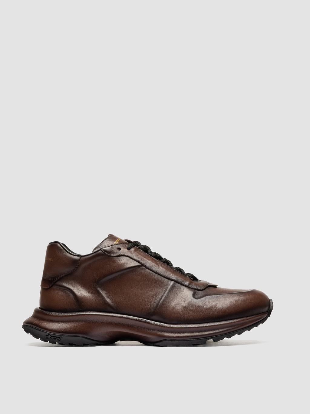 PHASE 001 - Brown Leather Low Top Sneakers - image 1,side view