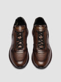PHASE 001 - Brown Leather Low Top Sneakers - thumb image 2,side view