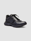 PHASE 001 - Blue Leather Low Top Sneakers - thumb image 3,side view