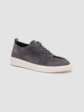 PLUMA 001 - Blue Suede Low Top Sneakers - thumb image 3,side view