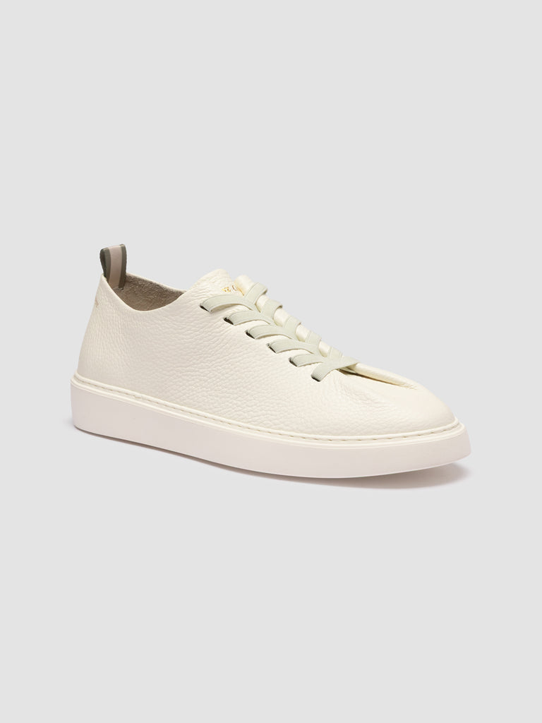 PLUMA 001 - White Leather Low Top Sneakers