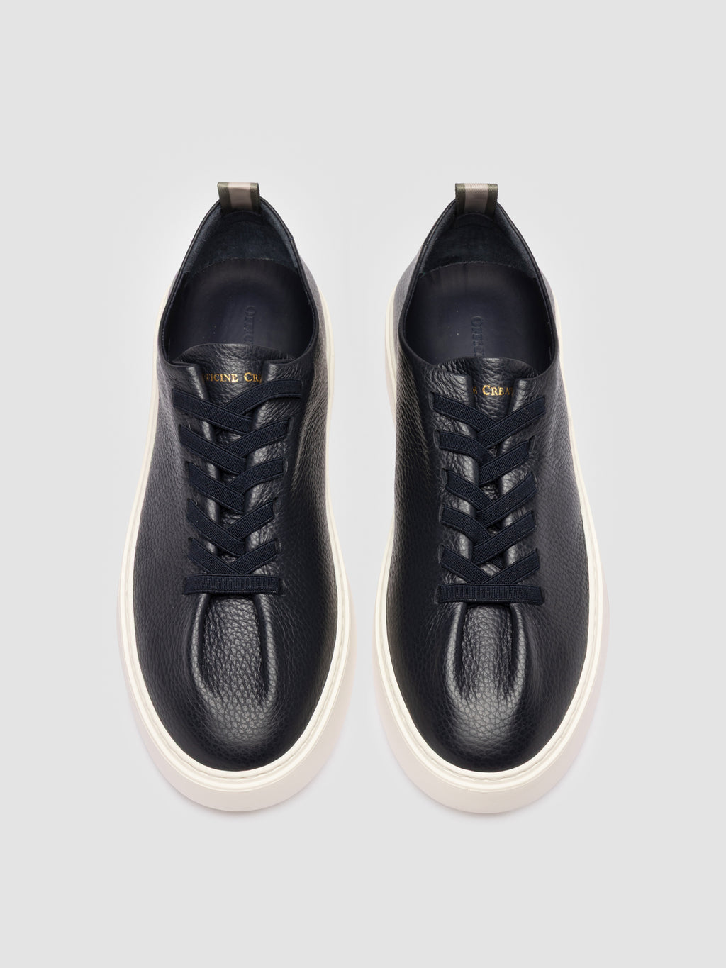 PLUMA 001 - Blue Leather Low Top Sneakers - image 2,side view
