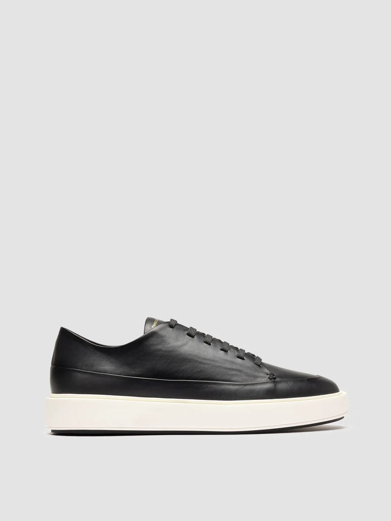 RELEASE 001 - Grey Leather Low Top Sneakers