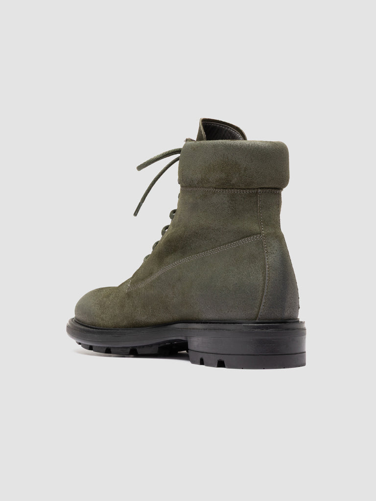 REMOTE 001 - Stivali Stringati in Pelle Scamosciata Verde