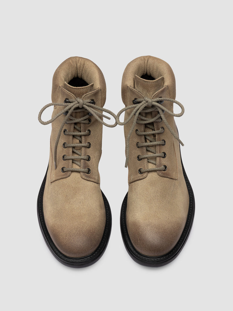 REMOTE 001 - Stivali Stringati in Pelle Scamosciata Beige