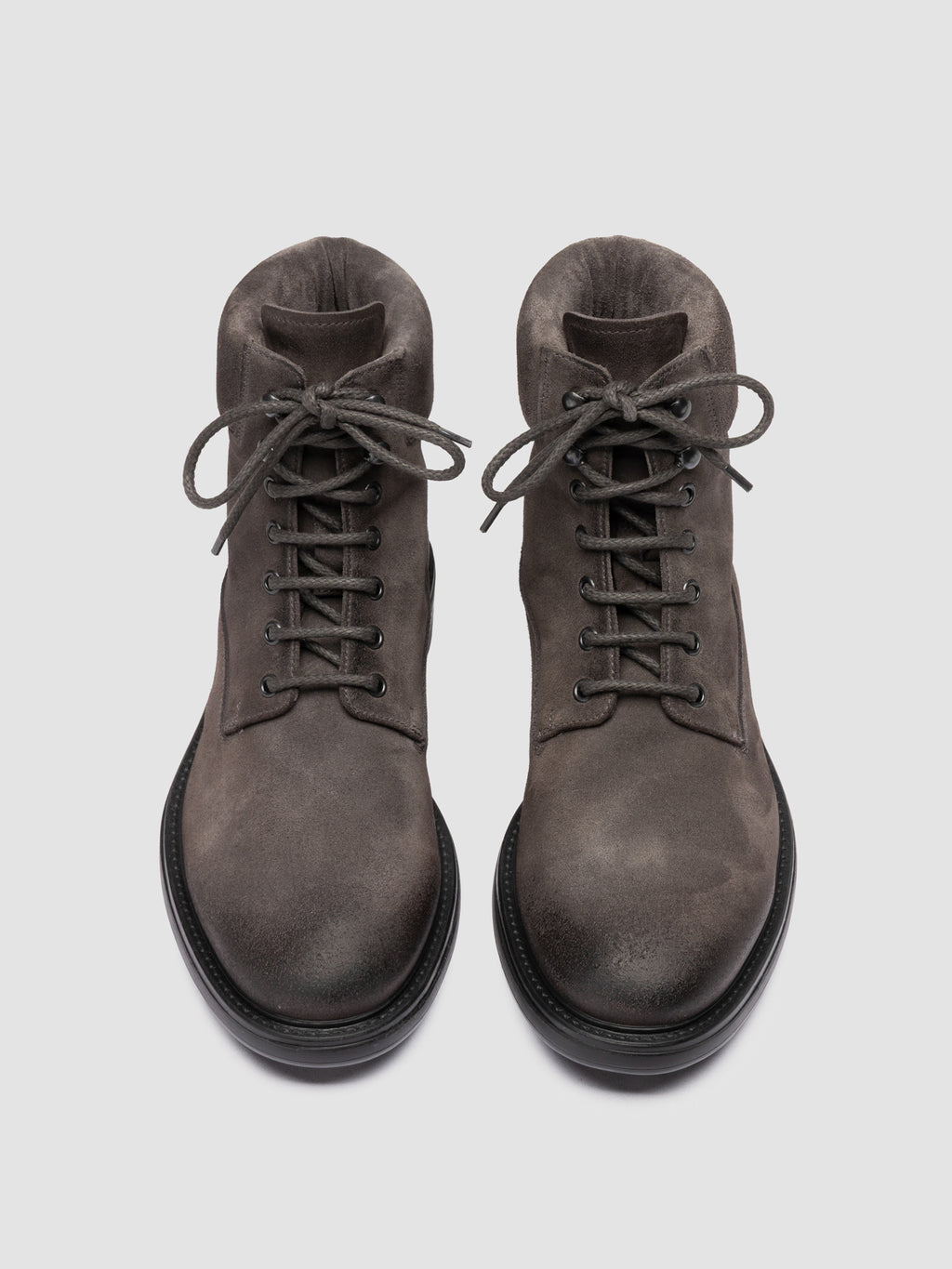 REMOTE 001 - Graue Schnürstiefel aus Wildleder - image 2,side view