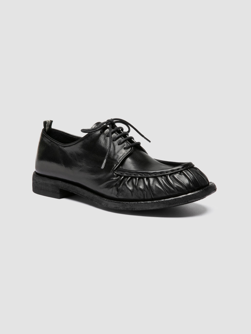 RUGGED 018 - Black Leather Derby Shoes - image 3,side view