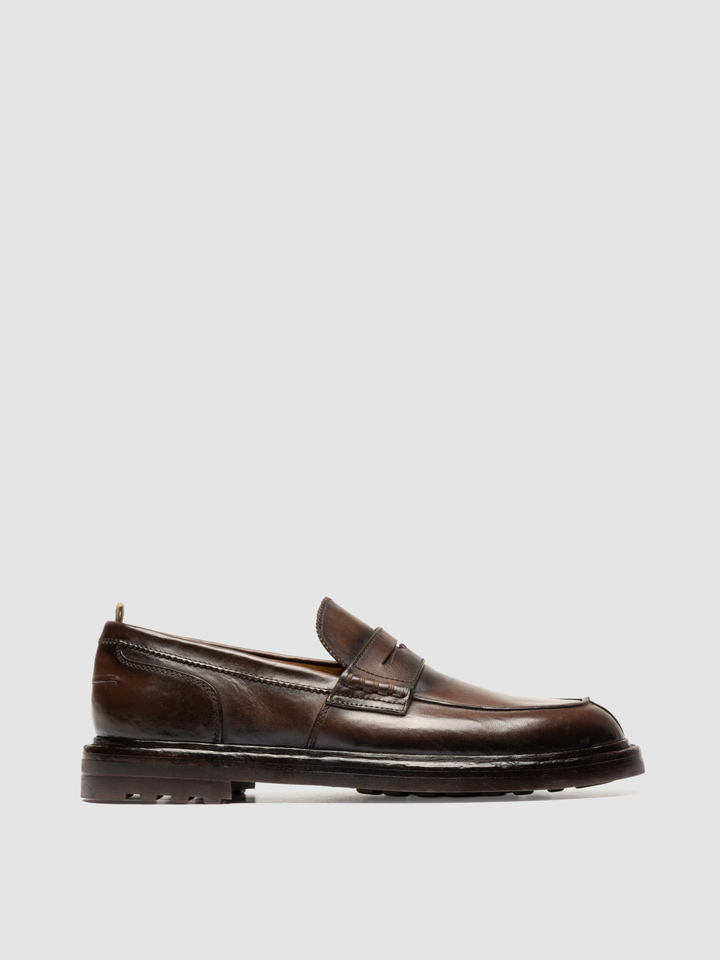 SAX FLEXI 001 - Brown Leather Penny Loafers - image 1,side view