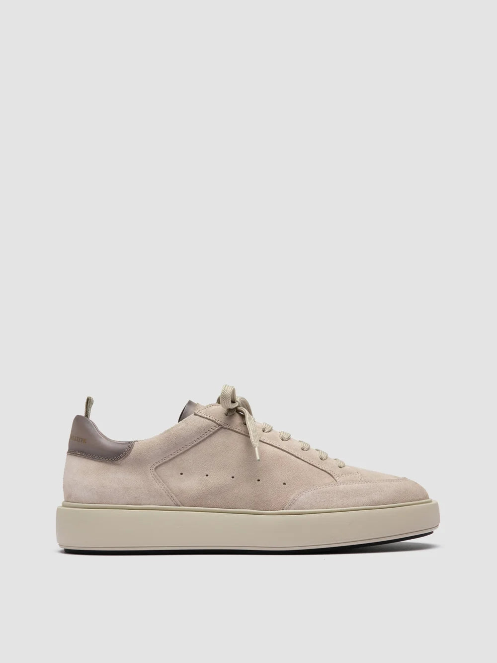 SEQUEL 001 - Elfenbeinfarbene Sneakers aus Wildleder und Leder - image 1,side view