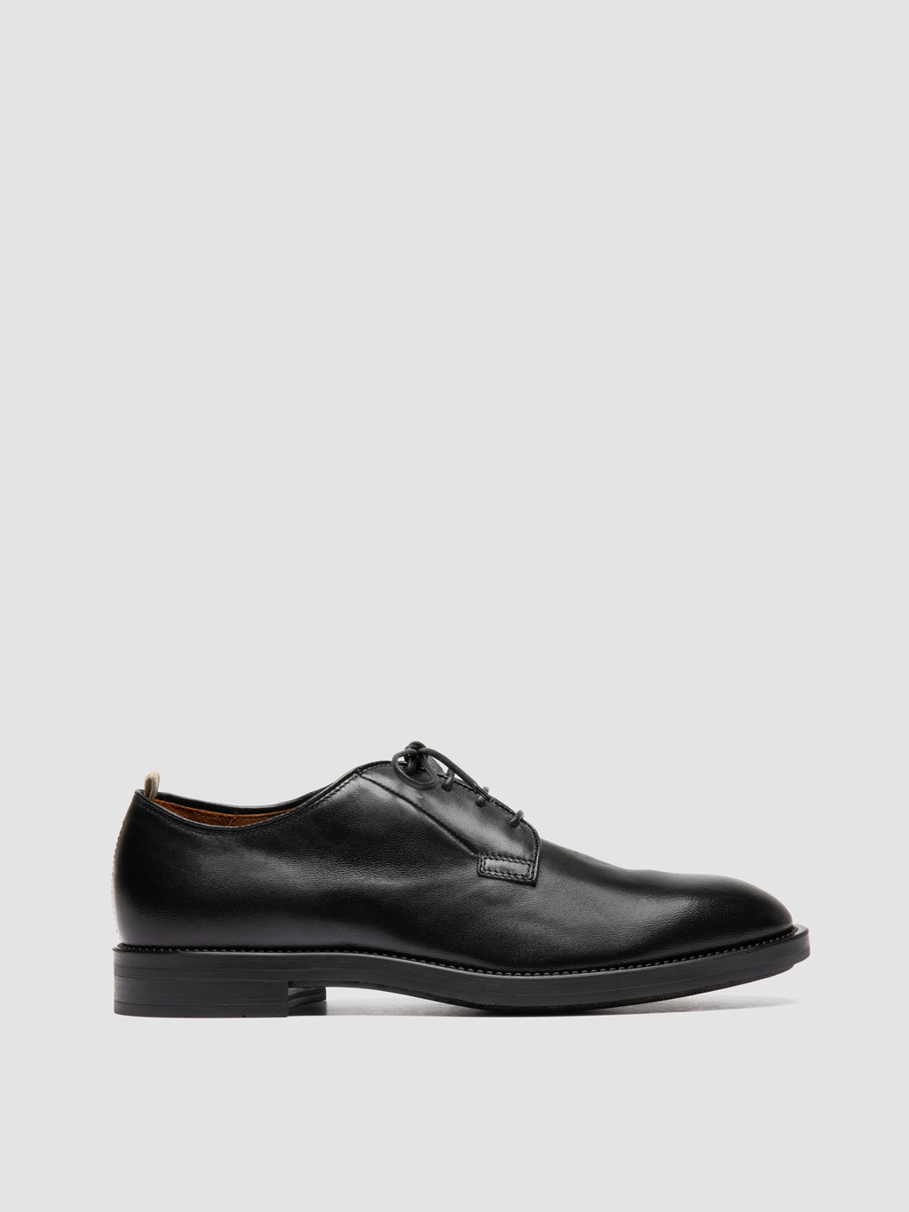 SILENT 001 - Schwarze Derby-Schuhe aus Leder - image 1,side view