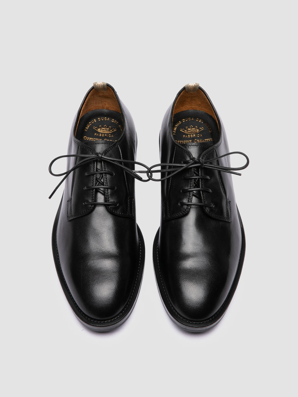 SILENT 001 - Schwarze Derby-Schuhe aus Leder - image 2,side view