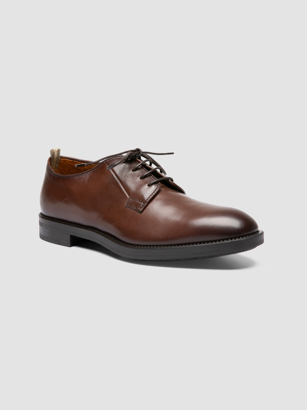 SILENT 001 - Brown Leather Derby Shoes - image 3,side view
