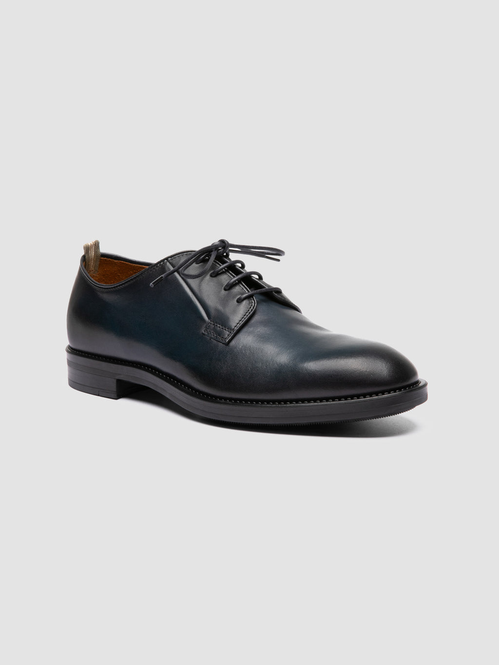 SILENT 001 - Blue Leather Derby Shoes - image 3,side view