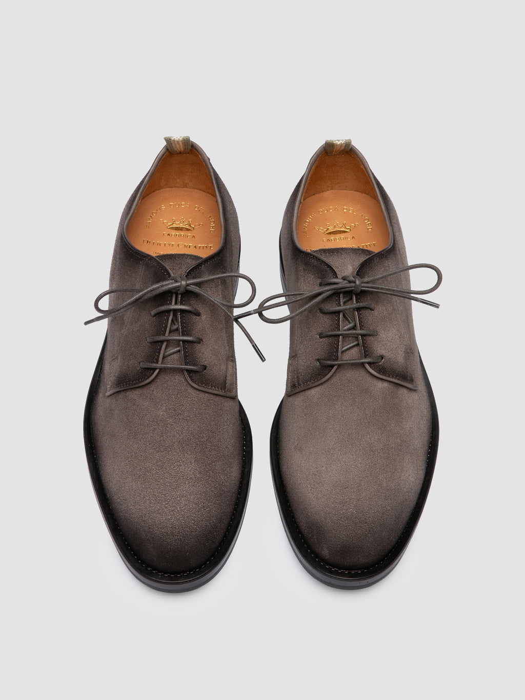SILENT 001 - Taupe Suede Derby Shoes - image 2,side view