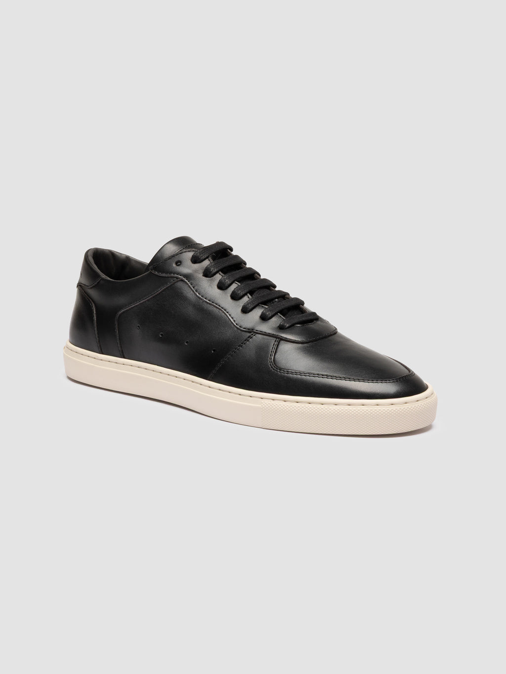 SISSO 001 - Sneaker Basse in Pelle Nera - image 3,side view