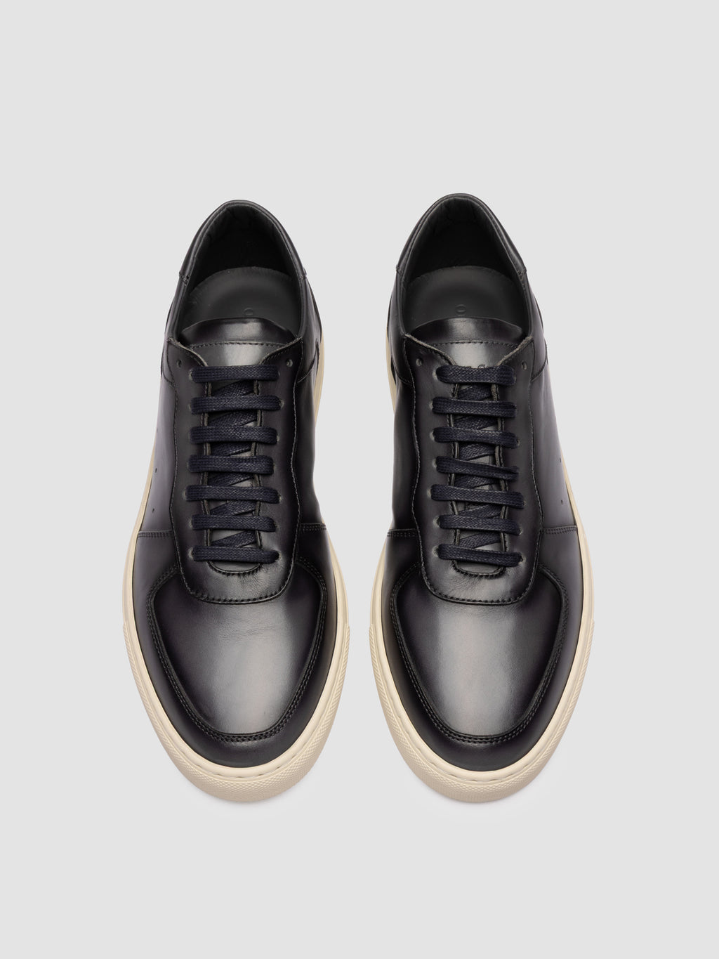 SISSO 001 - Blaue Low-Top-Sneakers aus Leder - image 2,side view
