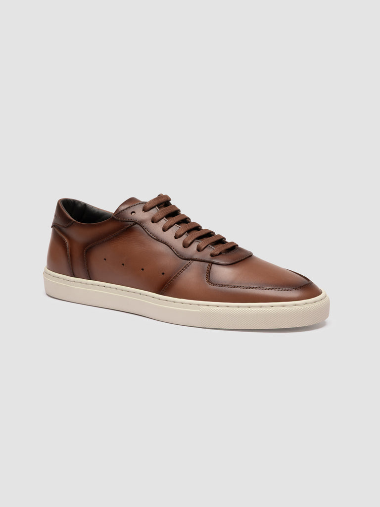 SISSO 001 - Brown Leather Low-Top Sneakers