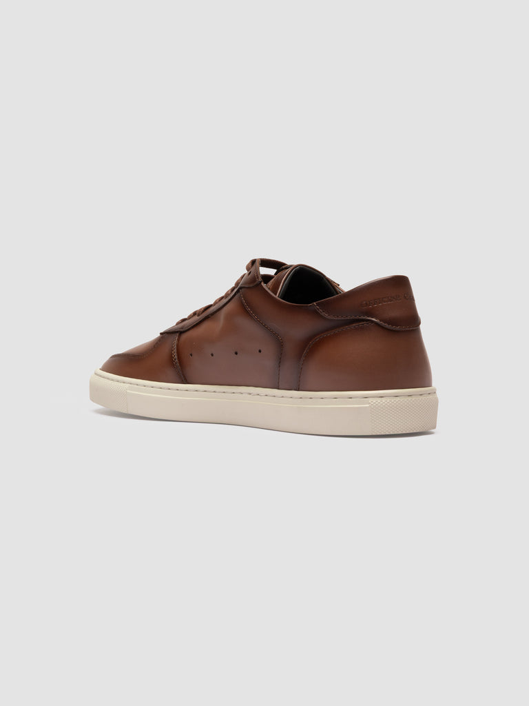 SISSO 001 - Brown Leather Low-Top Sneakers