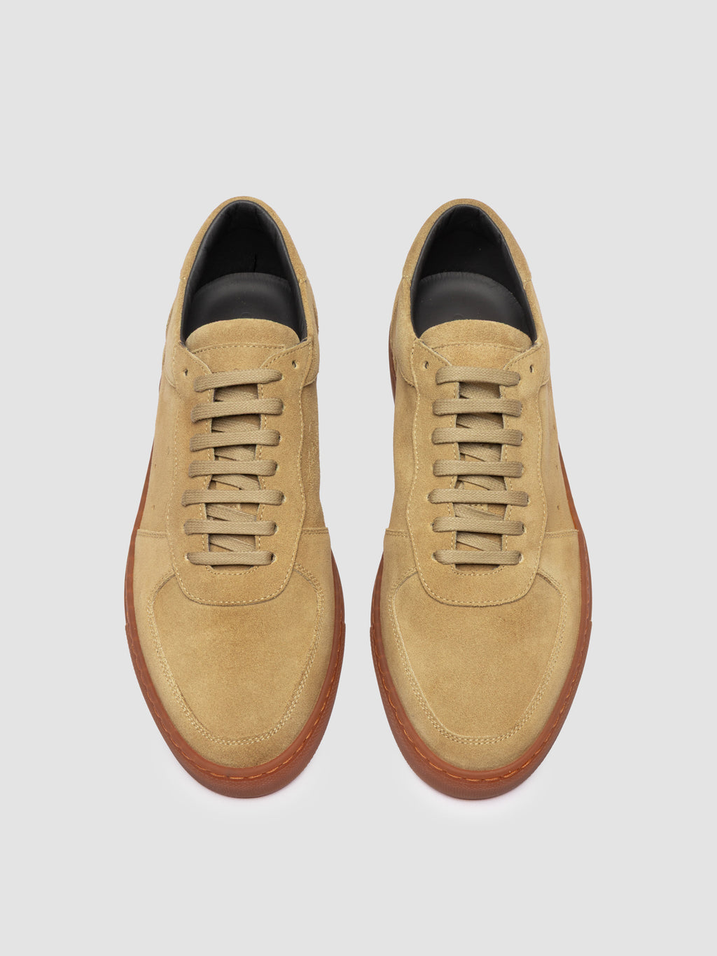 SISSO 001 - Sneaker Basse in Pelle Scamosciata Marrone - image 2,side view