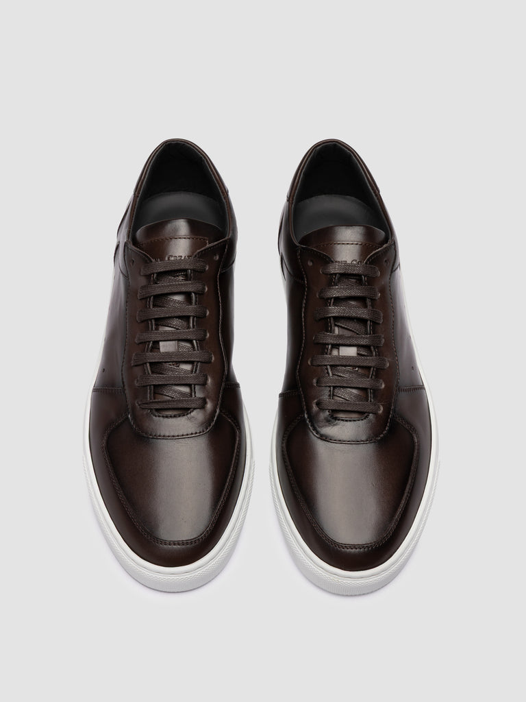 SISSO 001 - Brown Leather Low-Top Sneakers