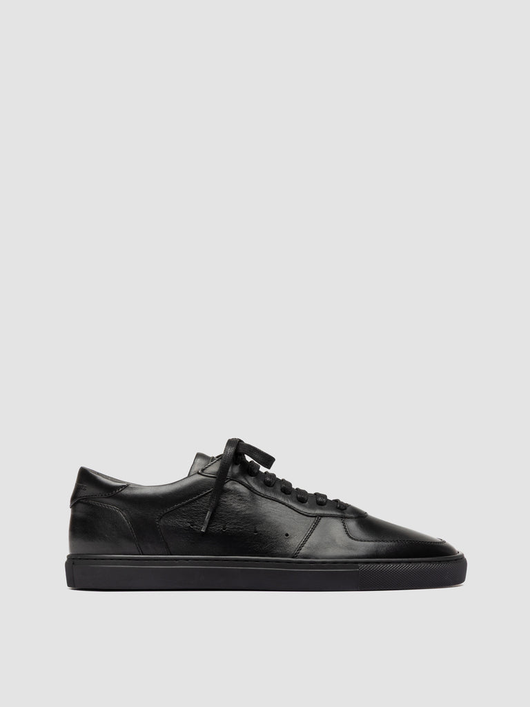 SISSO 001 - Black Leather Low-Top Sneakers