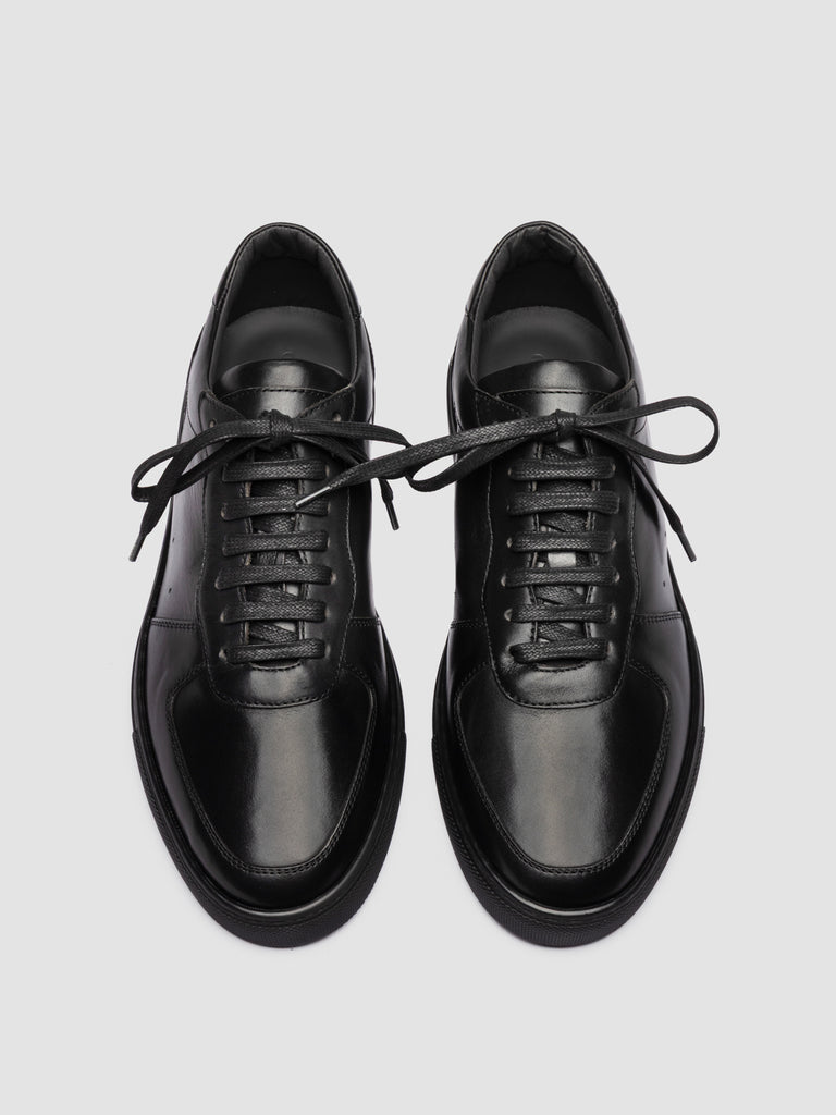 SISSO 001 - Black Leather Low-Top Sneakers