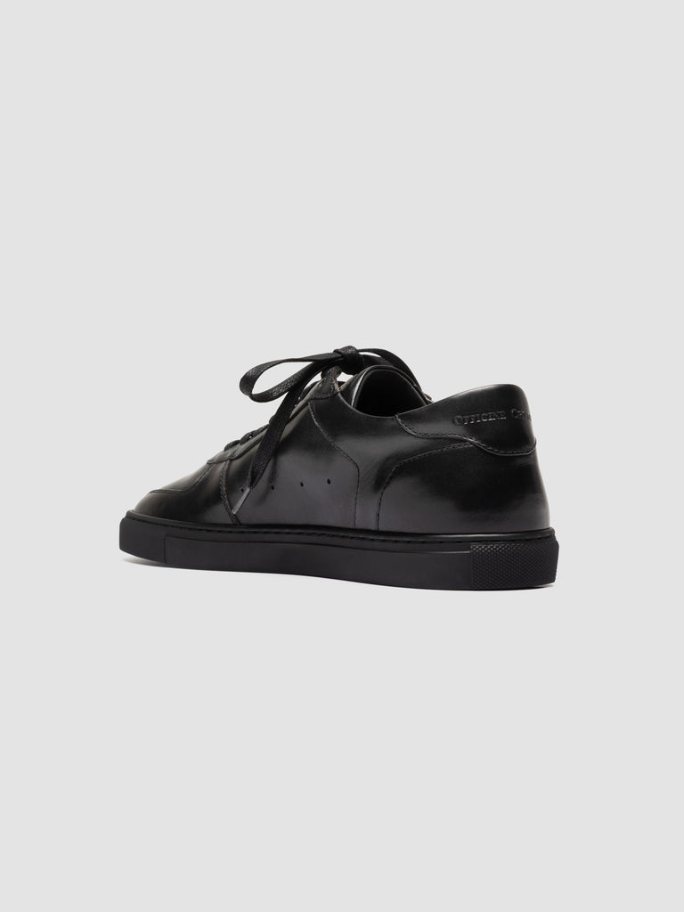 SISSO 001 - Black Leather Low-Top Sneakers
