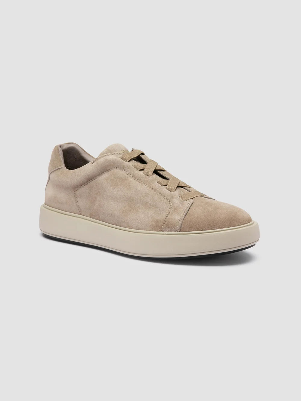 SLOUCH 001 - Sneaker in Pelle Scamosciata Color Tortora - image 3,side view