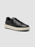 SLOUCH 001 - Schwarze Low-Top-Sneakers aus Leder - thumb image 3,side view
