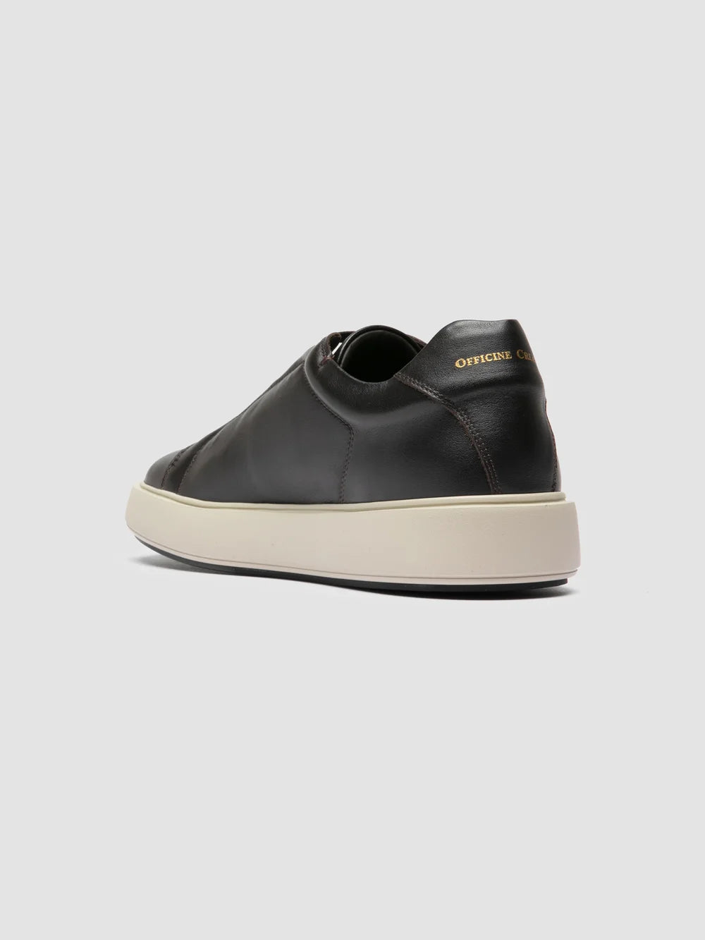 SLOUCH 001 - Braune Low-Top-Sneakers aus Leder - image 4,side view