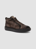 SLOUCH 005 - Sneakers Alte in Pelle Scamosciata Marrone - thumb image 3,side view