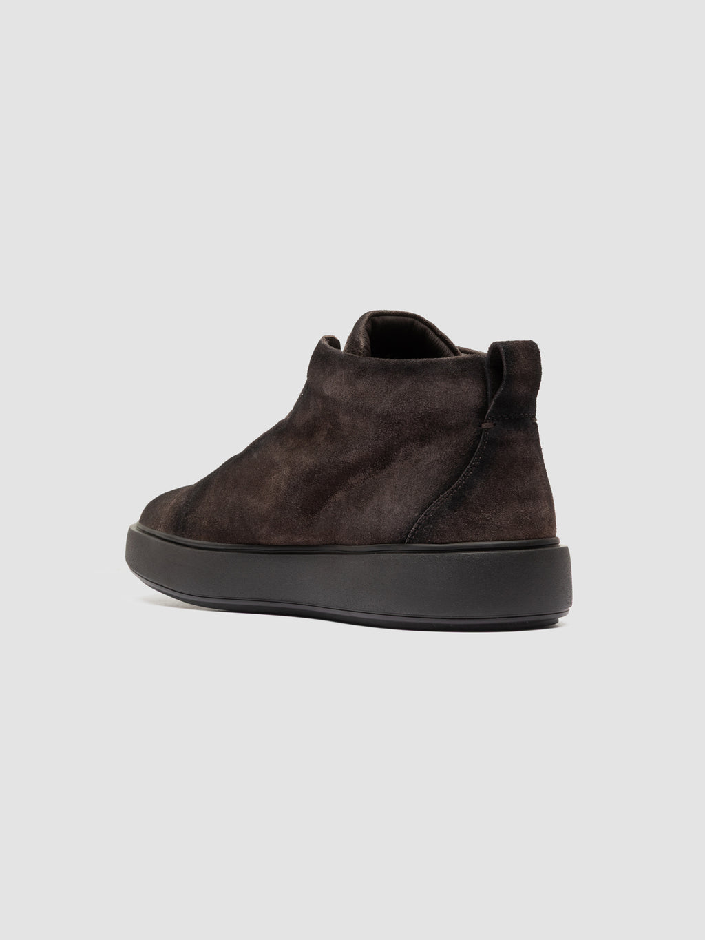 SLOUCH 005 - Sneakers Alte in Pelle Scamosciata Marrone - image 4,side view