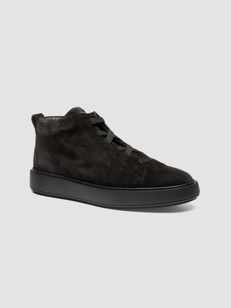 SLOUCH 005 - Sneakers Alte in Pelle Scamosciata Nera