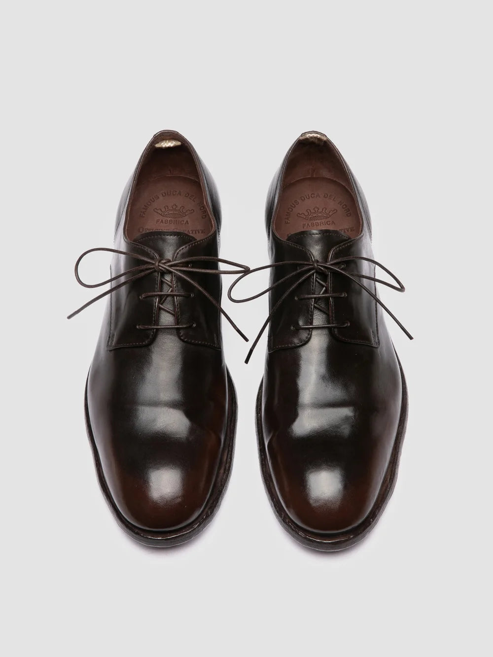 SOUND 002 - Braune Derby-Schuhe aus Leder - image 2,side view