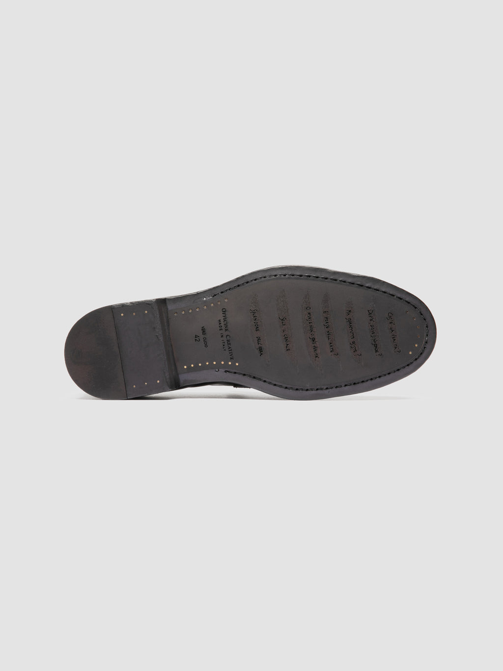 SOUND 008_W - Black Leather Penny Loafers - image 5,side view