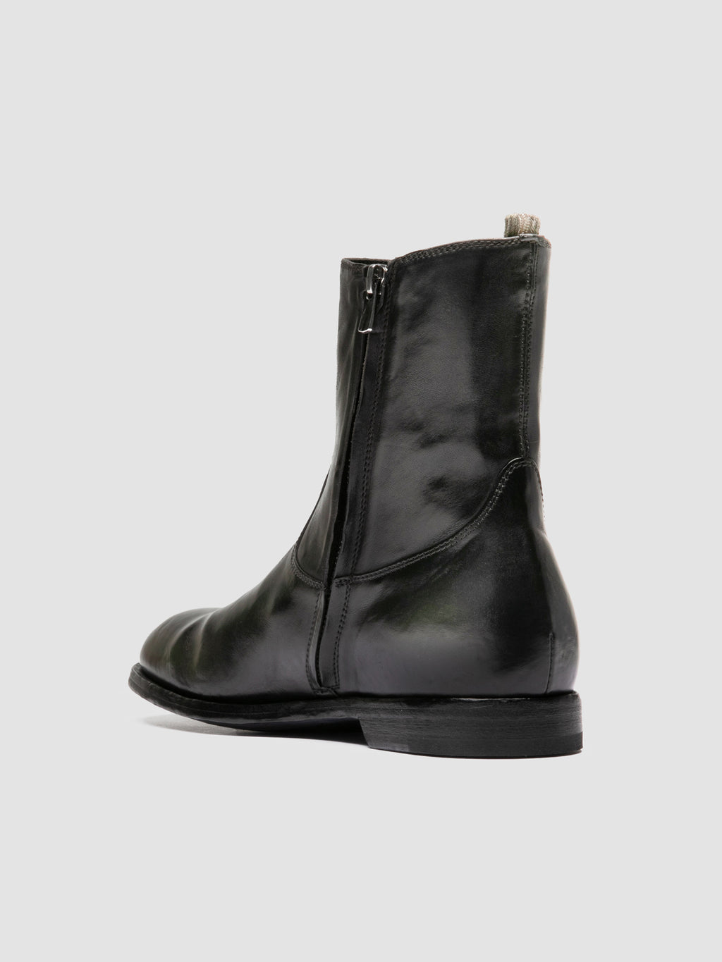 SOUND 015_W - Black Leather Zipped Boots - image 4,side view