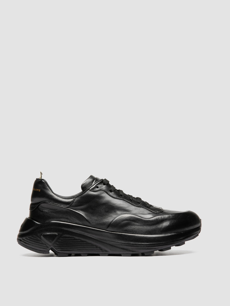 SPHYKE 001 - Black Leather Low-Top Sneakers