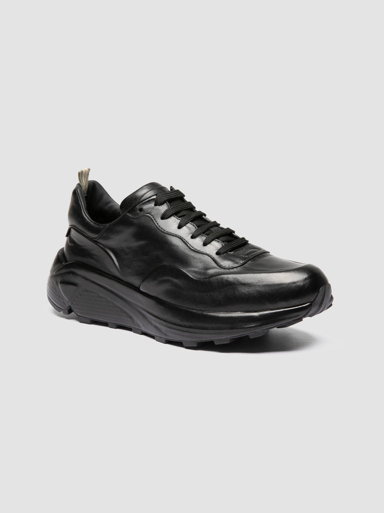 SPHYKE 001 - Black Leather Low-Top Sneakers