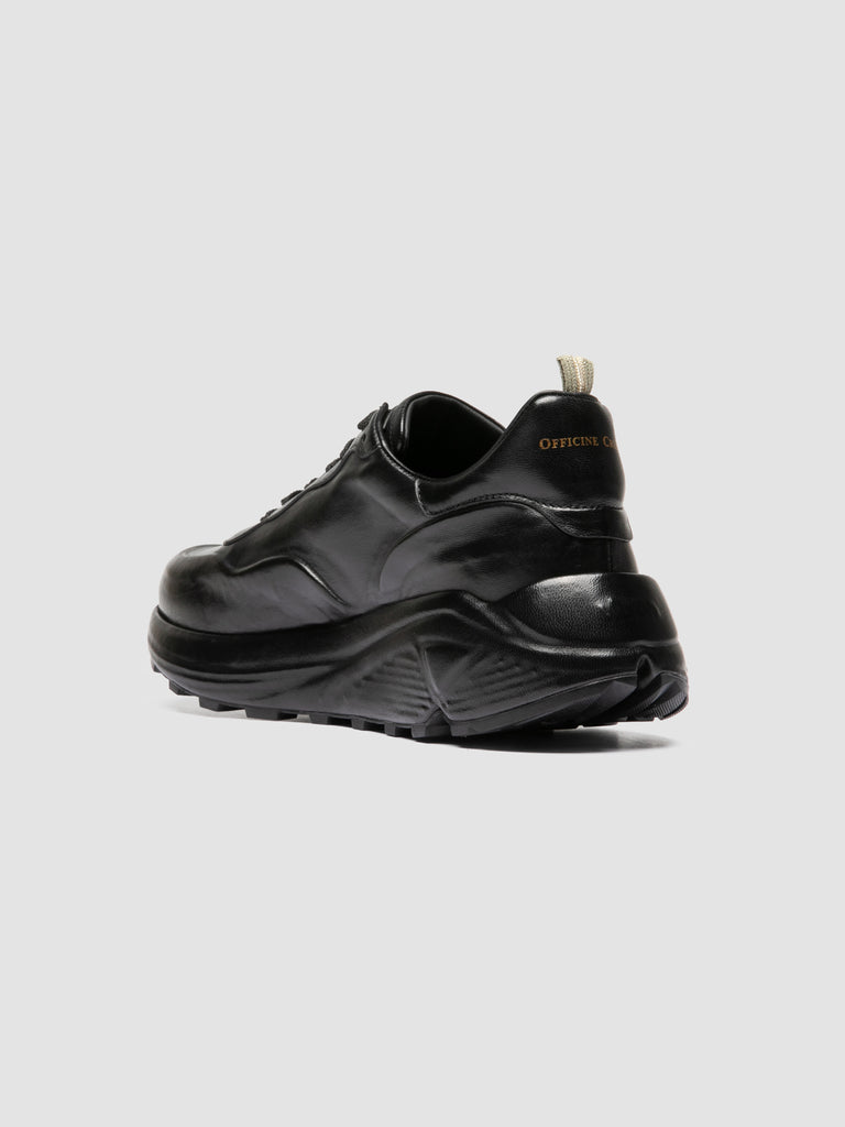 SPHYKE 001 - Black Leather Low-Top Sneakers
