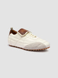 STRIKER 001 - White Leather and Suede Low-Top Sneakers - thumb image 3,side view