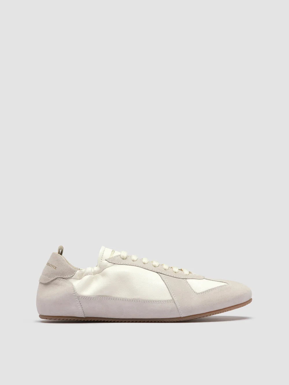 SUBSIDE 001 - White Leather and Suede Low-Top Sneakers - image 1,side view