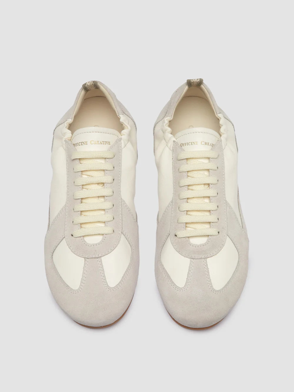 SUBSIDE 001 - White Leather and Suede Low-Top Sneakers - image 2,side view