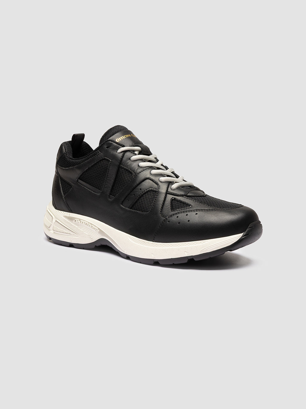 SUPURBIA 001 - Black Leather Low Top Sneakers - image 3,side view