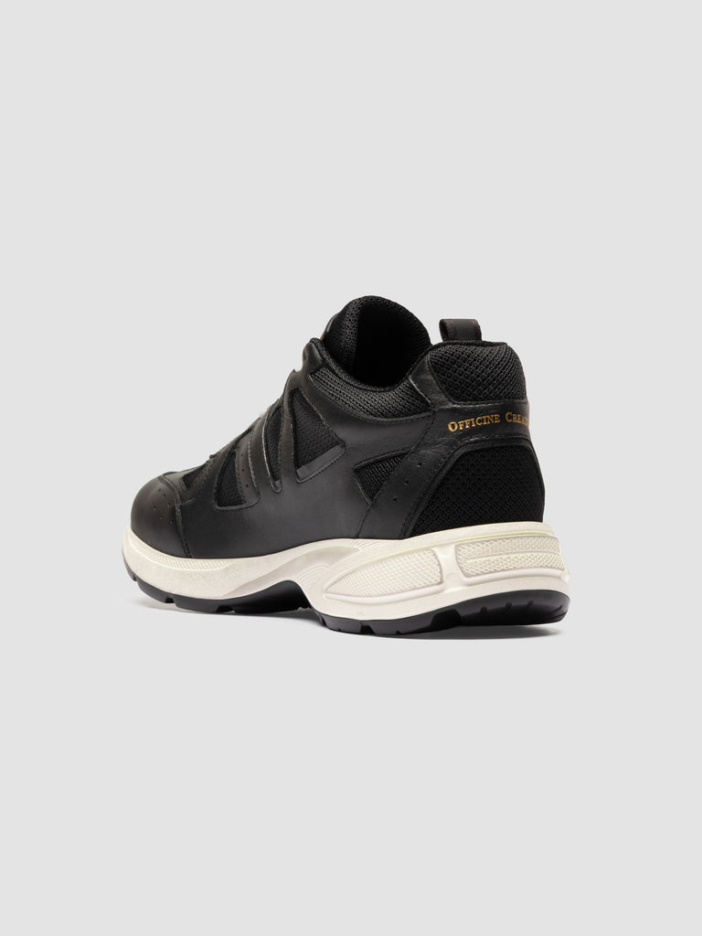 SUPURBIA 001 - Black Leather Low Top Sneakers