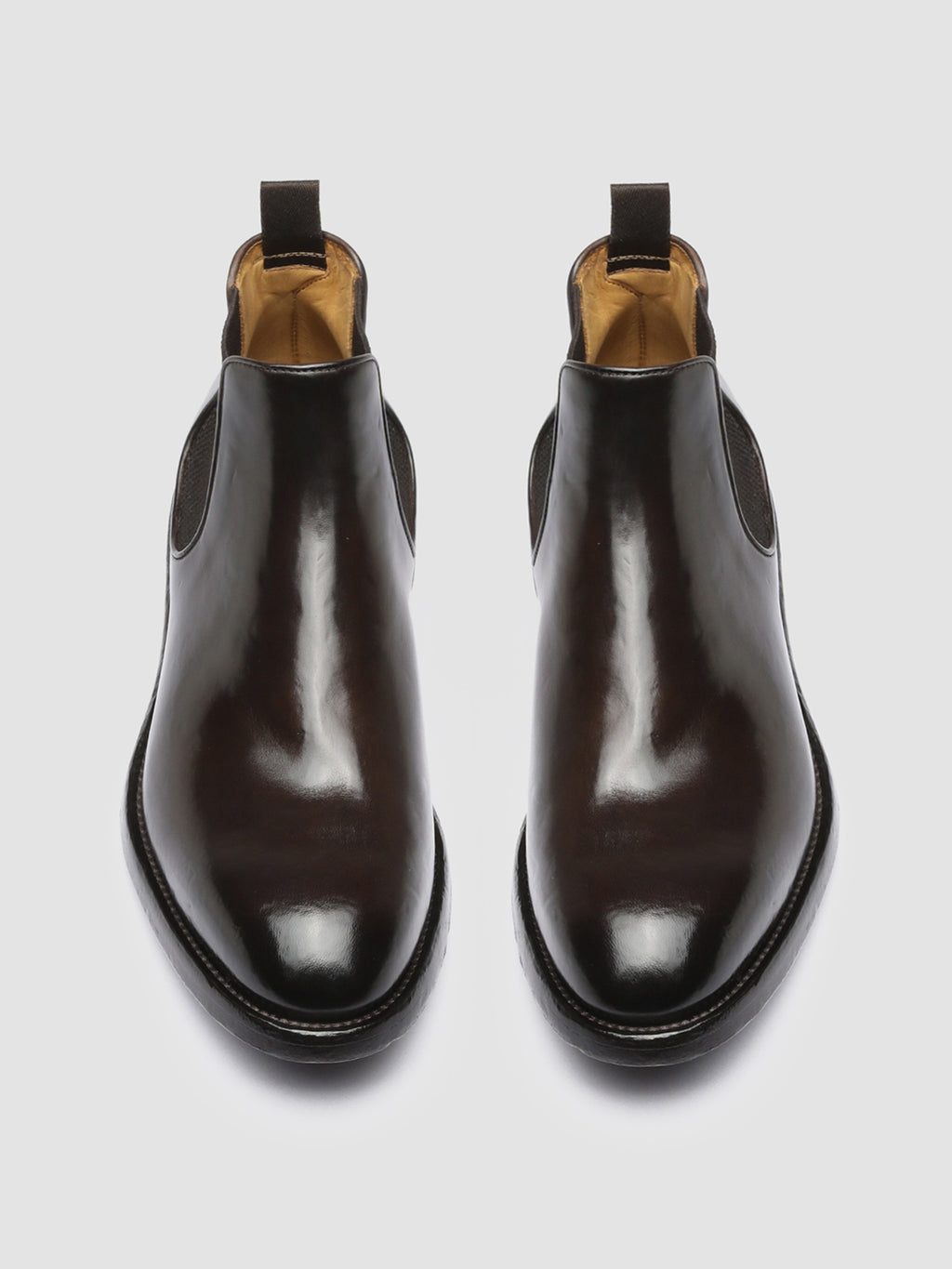 TEMPLE 008 - Brown Leather Chelsea Boots - image 2,side view
