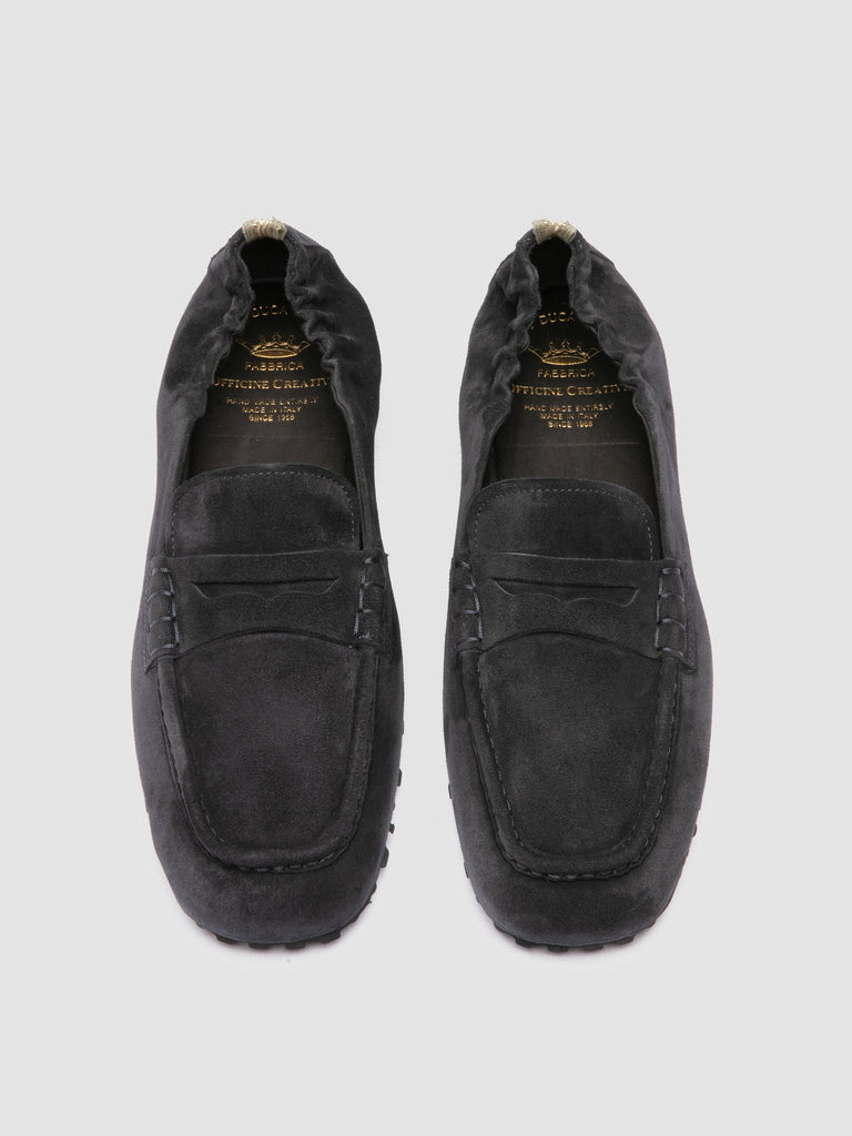 TRAVIS 001 -  Blue Suede Penny Loafers