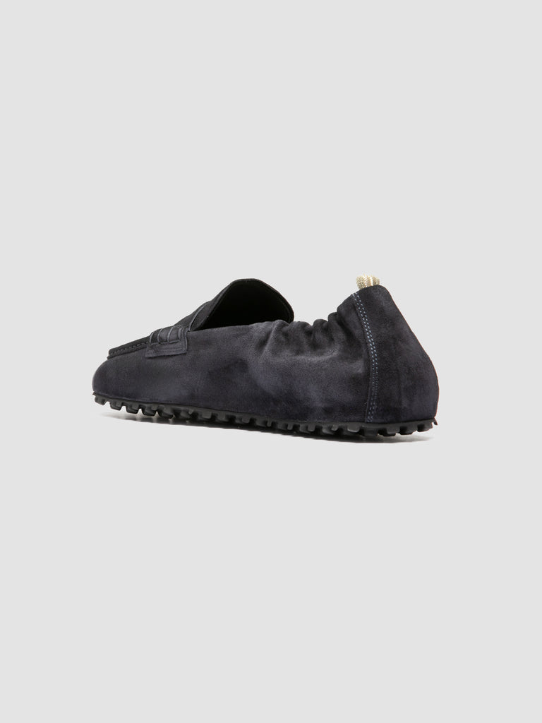 TRAVIS 001 -  Blue Suede Penny Loafers